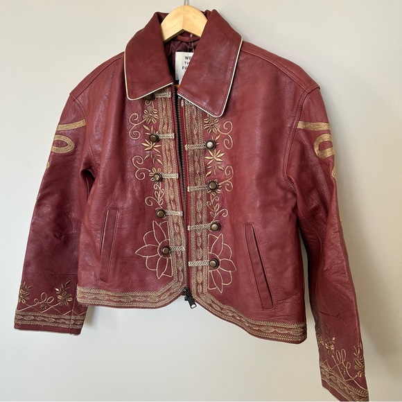 Free People We The Free Lana Leather Jacket in Brick Wall - Picture 8 of 16